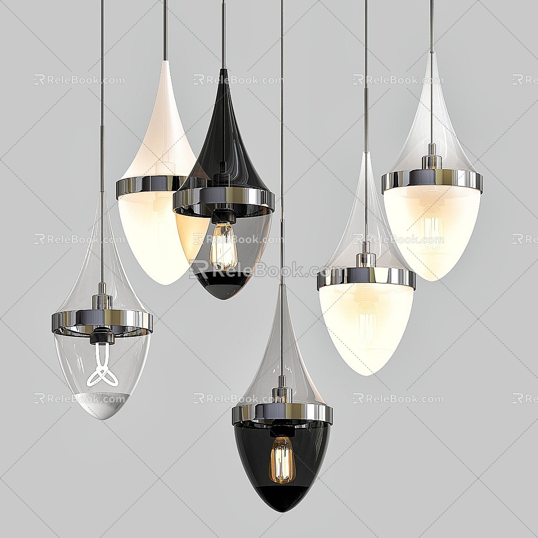 Modern glass chandelier 3d model