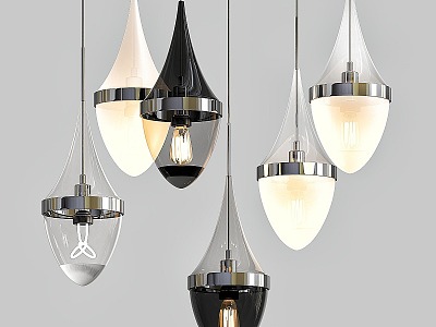 Modern glass chandelier 3d model