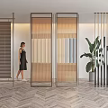 Light Luxury Metal Partition Screen 3d model