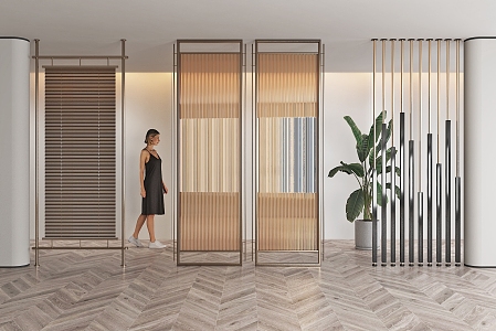 Light Luxury Metal Partition Screen 3d model