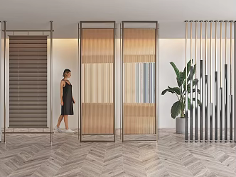 Light Luxury Metal Partition Screen 3d model