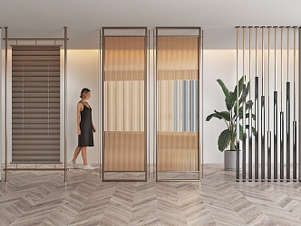 Light Luxury Metal Partition Screen 3d model