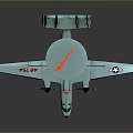 Light Blue AEW Aircraft Model With Top Radar Dome Propellers And Tail Fin Emblem