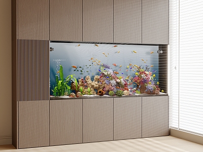 Modern fish tank aquarium model