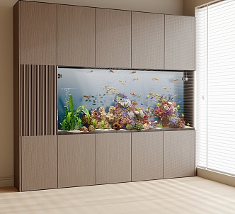 Modern fish tank aquarium 3d model