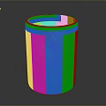 Colorful Glass Cup With Pink Red Diamond Pattern And Gold Lines