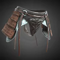 Traditional Leather Waist Belt With Decorative Metal Accents And Textured Design