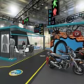 Exhibition Booth Setup Featuring CRYPTTO Sign More To Explore And Motorcycles