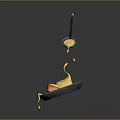 Golden Cheese Sauce Pouring Over Pan Fried Food With Dripping On Black Background