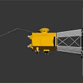 Yellow Spacecraft Model With Solar Panels And Antenna For Space Exploration