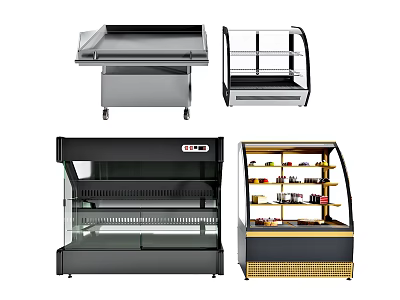 Commercial Refrigerators Freezers Glass Door Display Cases Mobile Island Units With Multi Shelf Storage Design 3d model