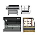 Commercial Refrigerators Freezers Glass Door Display Cases Mobile Island Units With Multi Shelf Storage Design