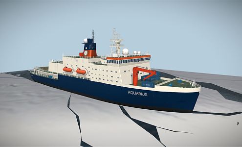 modern steamship icebreaker 3d model