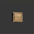 Natural Scenic Landscape With Rough Textured Block On Dark Shiny Background