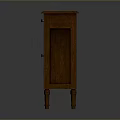 Vintage Style Wooden Cabinet With Drawer Door Carved Details And Four Legs
