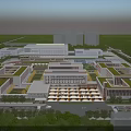 Modern School Building Complex With Green Roofs Open Plaza And Surrounding Trees