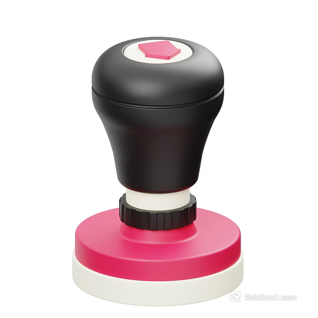 Stylish Ornament Decoration Set With Black Top Pink Base And White Decorative Accents 3d model 