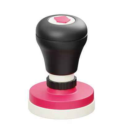Stylish Ornament Decoration Set With Black Top Pink Base And White Decorative Accents 3d model