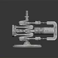Modern engine piston car engine cylinder car engine 3d model