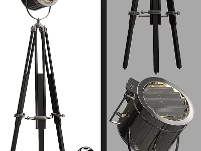 Modern Tripod Floor Lamp With Black Silver Metal Design And Contemporary Style 3d model