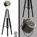 Modern Tripod Floor Lamp With Black Silver Metal Design And Contemporary Style