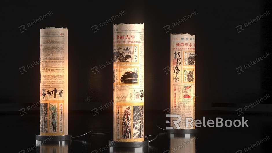 Lamps and lanterns decorative lights newspaper lights model