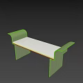 Modern Minimalist Stool With White Seat Black Frame And Curved Armrests