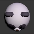 Cute Panda Head Cartoon Design Decoration With White Purple And Pink Features
