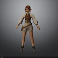 Female Elf Character With Red Hair Brown Vest White Shorts And Boots