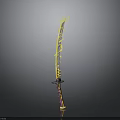 Ornate Decorative Sword With Golden Intricate Patterns Purple Pink Scabbard And Elegant Hilt Design