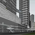 Modern High Rise Residential Buildings In Urban Area With Green Spaces And Water Features