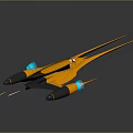 Futuristic Orange Spaceship With Sleek Design Blue Thrusters And Cockpit Pilot