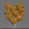 Golden Star And Heart Shaped Shiny Balloons For Festive Decor In Daily Life