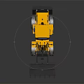 Yellow Construction Loader with Front Bucket Large Tires and Cab on Reflective Surface 3d model