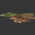 Modern Natural Detailed Landscape Design Featuring Curved Rocky Terrain And Lush Vegetation