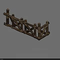Rustic Wooden Fence With Rope Wrapped Crossed Posts Two Sections Outdoor Design