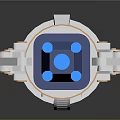 Fantasy Weapon Long Staff Design With Blue Top And White Orange Segmented Body