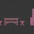 Pink Dining Table Set With Benches And Bookshelves In Modern Design
