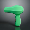 Green Low Poly Hair Dryer With Modern Stylish Design And Smooth Surface