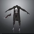 Futuristic Sci Fi 3D Character Model With Mechanical Armor Cloak And Weapon