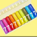 Vibrant Colorful Batteries In Transparent Case For Entertainment Electronics