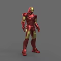 Game Movie Character Iron Man Red Gold Armor Standing Pose