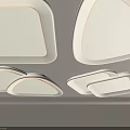 Modern Minimalist Ceiling Lights With Various Geometric Shapes And Soft Edge Lighting 3d model