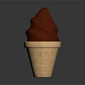 Chocolate Ice Cream In Waffle Cone With Smooth Swirl And Sweet Flavor