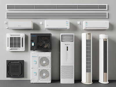 Modern air conditioner hanging cabinet machine 3d model