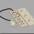 Electrical Switch Panel with White Casing Multiple Power Outlets Internal Metal Components and Connected Wires