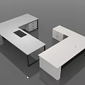 Modern Office Furniture Contemporary Desks With Drawers White Top And Metal Legs