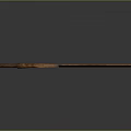 Ancient Rusty Weapon With Long Handle And Sharp Vintage Blade 3d model