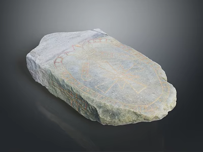 Unique Natural Stone with Hand Carved Intricate Symmetrical Patterns on Surface 3d model