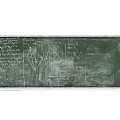 Mathematical Blackboard Wall Hanging With Formulas Geometric Shapes And Handwritten Notes 3d model